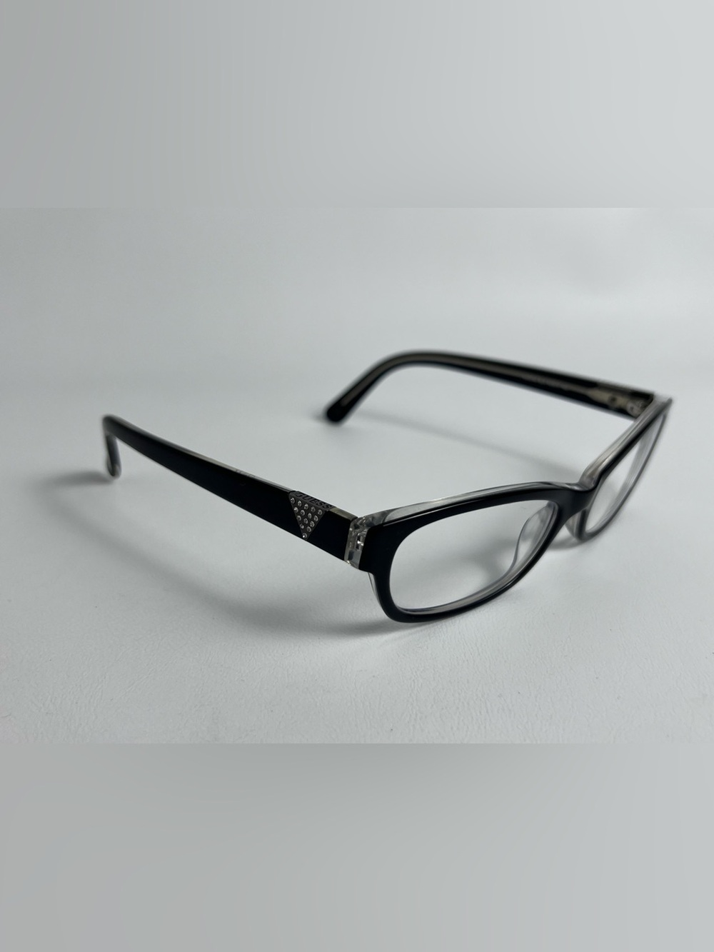 Guess GU2295 BLK Eyeglasses 53/17-140 mm Black Clear Rhinestones Logo Cat Eye